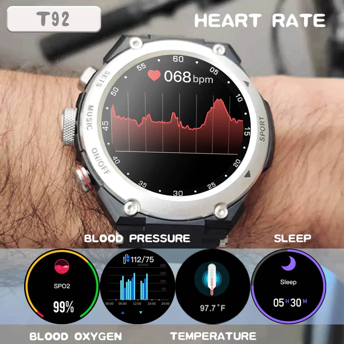 High tech Sports/Fitness Smartwatch